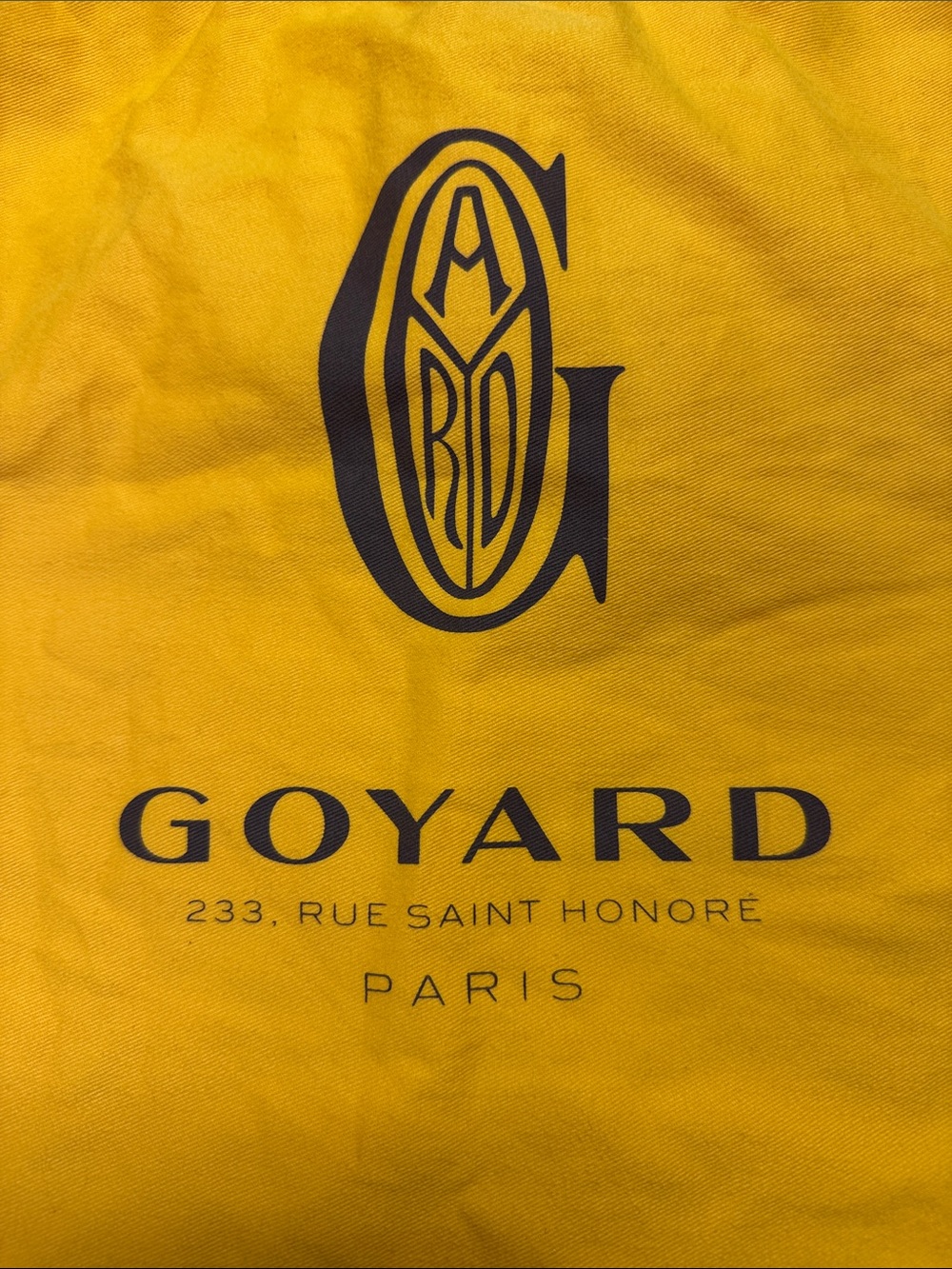 Goyard Bright Yellow Logo Dust Bag 13inx21in - Picture 3 of 5